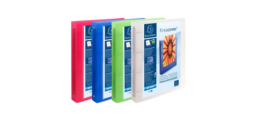 Classeur 4 anneaux 30mm polypropylène chromaline 10/10e Krea Cover - A4 maxi