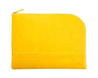 Rhodiarama pochette zippée en simili cuir - taille L (21x28 cm) - Jonquille