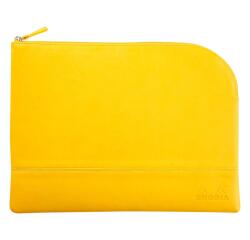 Rhodiarama pochette zippée en simili cuir - taille L (21x28 cm) - Jonquille