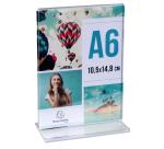 Porte-visuel droit vertical A6 - Cristal