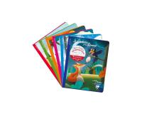 Les Fables de La Fontaine cahier d'écriture piqué 17x22cm 96 pages grands carreaux 3mm agrandi 12/12 6 fables assorties - Assortis