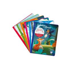 Les Fables de La Fontaine cahier d'écriture piqué 17x22cm 96 pages grands carreaux 3mm agrandi 12/12 6 fables assorties - Assortis