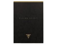 Bloc entoilé en-tête Flying Spirit Black A5 140 pages détachables ligné motifs assortis papier ivoire 90g - Noir