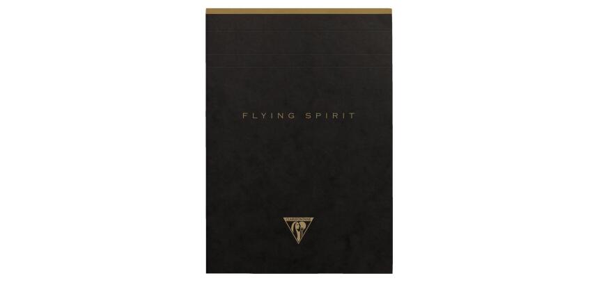 Bloc entoilé en-tête Flying Spirit Black A5 140 pages détachables ligné motifs assortis papier ivoire 90g - Noir