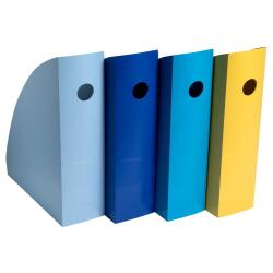 Set 4 tijdschriftenhouders Mag-Cube Bee Blue - Geassorteerd