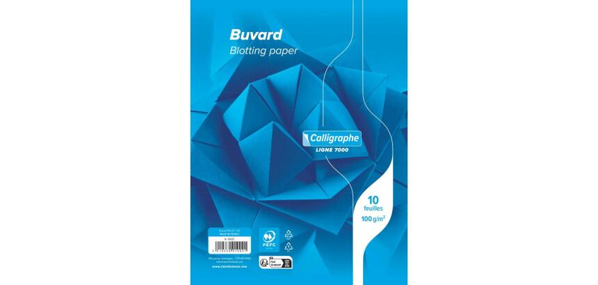 Buvard 7000 16x21 cm 10 feuilles uni 100 g teinte blanche