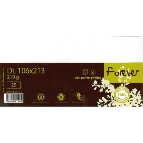 Carte 106x213 FOREVER 210g pqt 25