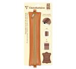 Trousse plate en cuir à élastique Age Bag 20x4,5 cm - Tabac