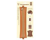 Trousse plate en cuir à élastique Age Bag 20x4,5 cm - Tabac