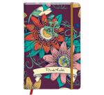 Frida Kahlo, Carnet rembordé rigide A6 10,5x14,8 cm, 160 pages, uni, marque page, fermeture élastique, ass.