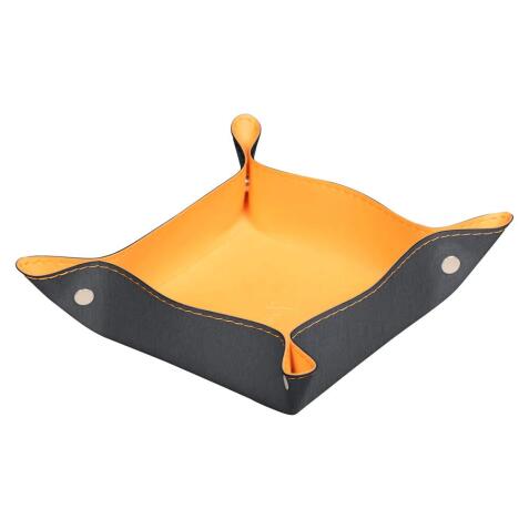 Rhodiarama vide-poche réversible simili cuir italien 12x12x4,5 cm - Titane