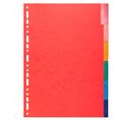 Intercalaires Carte lustrée 225g avec onglets renforcés - 6 positions - A4 - Couleurs assorties
