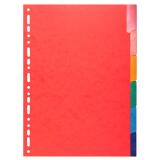 Intercalaires Carte lustrée 225g avec onglets renforcés - 6 positions - A4 - Couleurs assorties