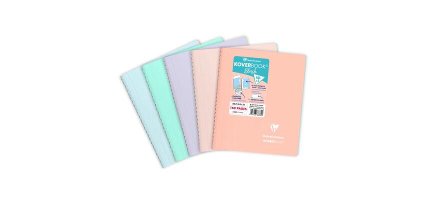Carnet reliure intégrale enveloppante Koverbook Blush A5 160 pages ligné couverture polypropylène opaque bicolore - Assortis