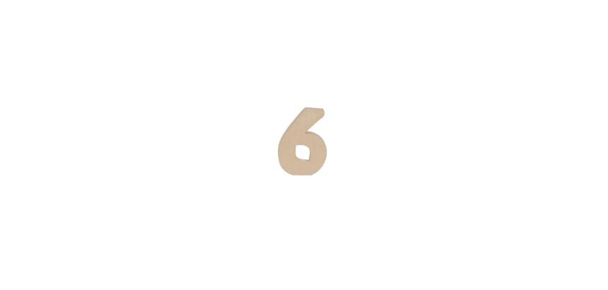 Chiffre 6 kraft 20cm - Kraft