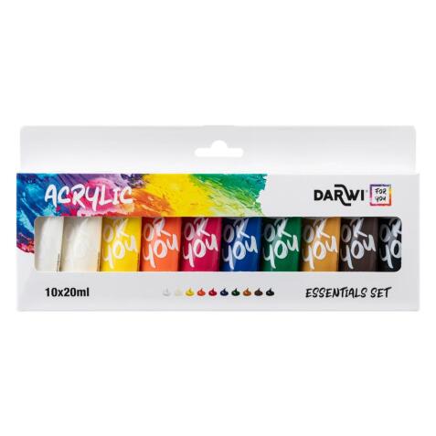 Darwi For You set de peinture acrylique - 10x20 ml - Assortiment