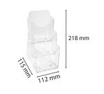 Tischprospekthalter mit 3 Fächern DL (10x21cm), Exacryl - Kristall