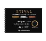 Etival Noir album spiralé 12F 12x18cm 300g double grain