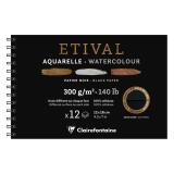 Etival Noir album spiralé 12F 12x18cm 300g double grain