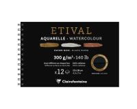 Etival Noir album spiralé 12F 12x18cm 300g double grain