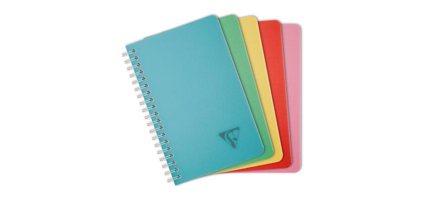 Carnet reliure intégrale Linicolor ESSENCE 11x17 cm 100 pages petits carreaux couverture plastique polypropyène rainuré - Assortis