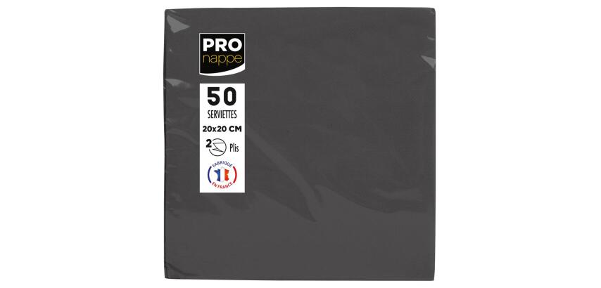 Serviette cocktail, 200 x 200 mm, noir