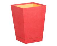 Rhodiarama corbeille à papier simili cuir italien 27x27x32 cm - Corail
