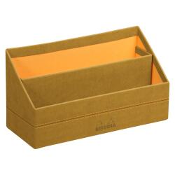 Rhodiarama porte-courrier simili cuir italien 25x10x14 cm - Or