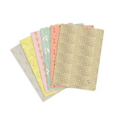 Carnet piqûre textile Neo Deco Collection Printemps-Été 14,8x21cm 96 pages ligné motifs assortis papier ivoire 90g - Assortis