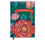 Frida Kahlo, Carnet rembordé rigide A6 10,5x14,8 cm, 160 pages, uni, marque page, fermeture élastique, ass.