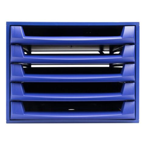 Módulo individual THE BOX Forever® 5 cajones abiertos para documentos A4+ 387x284x218 mm - Azul cobalto