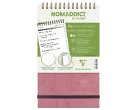 My.task.manager Age Bag bloc de bureau reliure intégrale en-tête 12x20 cm 250 pages détachables réglure DOT au verso - Rose antique