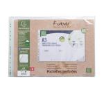 Beutel mit 50 Prospekthüllen, genarbt, Recycling-PP 90, für A3, Forever - Transluzent