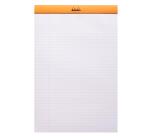 Bloc agrafé Rhodia N°19 21x31,8 cm 80 feuillets ligné avec marge 80g - Orange