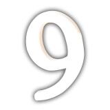 Petit chiffre 9 12cm - Blanc