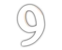 Petit chiffre 9 12cm - Blanc