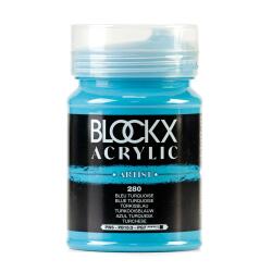 Peinture acrylique fine pot 500ml - Bleu turquoise