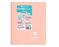 Cahier reliure intégrale enveloppante Koverbook Blush A5 160 pages ligné couverture polypropylène opaque bicolore - Corail/Bleu givré