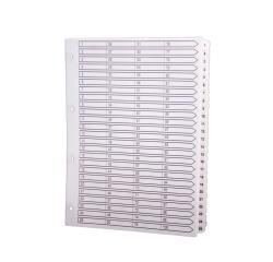 100Z - Separadores Separadores con pestañas impresas cartulina blanca 160 g/m 2 Con pestañas blancas plastifi cadas reforzadas - Blanco