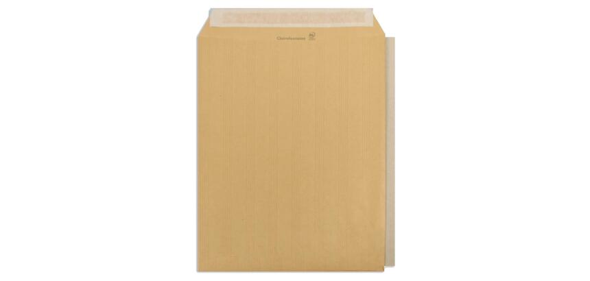 Boite de 100 Pochettes Kraft Adour Brun avec Dos Rigide en Carton 24-260x330 mm - Auto-Adhésives - 90g/m2 - Brun