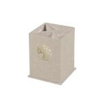 Inspire, Pot à crayons carré, Toile du Marais, 8,5x8,5x11 cm