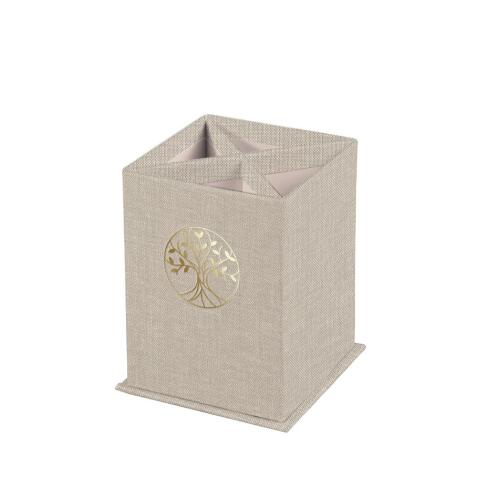 Inspire, Pot à crayons carré, Toile du Marais, 8,5x8,5x11 cm