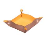 Rhodiarama vide-poche réversible simili cuir italien 12x12x4,5 cm - Bois de rose