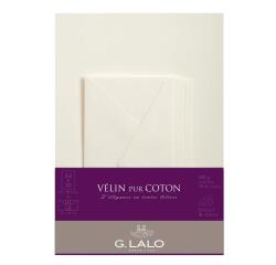 Ensemble Vélin pur coton 10 feuilles A4 et 5 enveloppes DL - Crème
