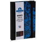 Carnet Marbre 170x110, 192 pages lignées - Bleu