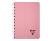 Carnet reliure intégrale Linicolor ESSENCE A5 180 pages petits carreaux couverture plastique polypropyène rainuré - Rose pétale