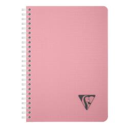 Carnet reliure intégrale Linicolor ESSENCE A5 180 pages petits carreaux couverture plastique polypropyène rainuré - Rose pétale