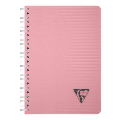 Carnet reliure intégrale Linicolor ESSENCE A5 180 pages petits carreaux couverture plastique polypropyène rainuré - Rose pétale