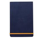 Rhodiarama Webnotepad rembordé rigide 9x14 cm 192 pages ligné microperforé papier ivoire 90g fermeture élastique - Bleu nuit