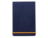 Rhodiarama Webnotepad rembordé rigide 9x14 cm 192 pages ligné microperforé papier ivoire 90g fermeture élastique - Bleu nuit